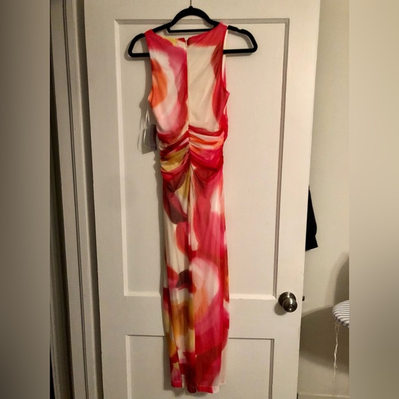 Amanda Uprichard Floral Midi Dress - Red and Orange - Picture 6 of 10